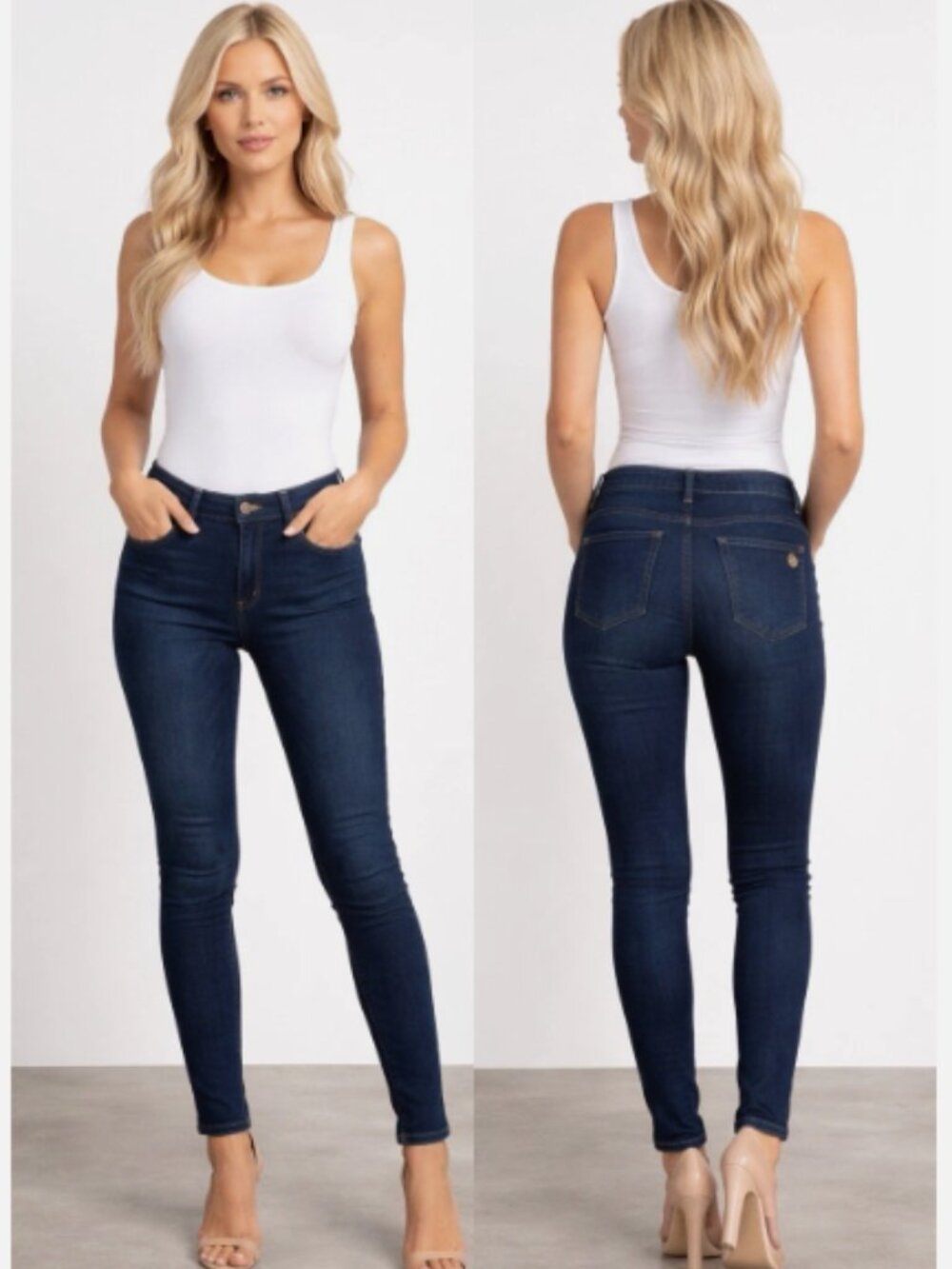 Michael Kors Izzy Cropped Skinny Jeans Womens 10 Dark Wash Stretch EUC